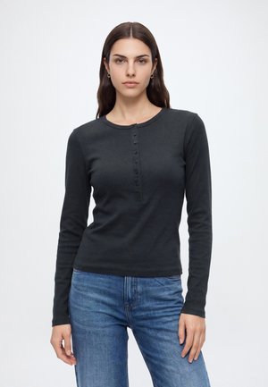 Abercrombie & Fitch, VINTAGE CREW HENLEY  - Блуза с дълги ръкави - black