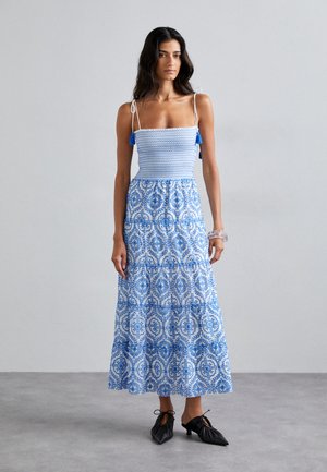 MARNA MAXI TIE DRESS - Maksimekko - off white/french blue