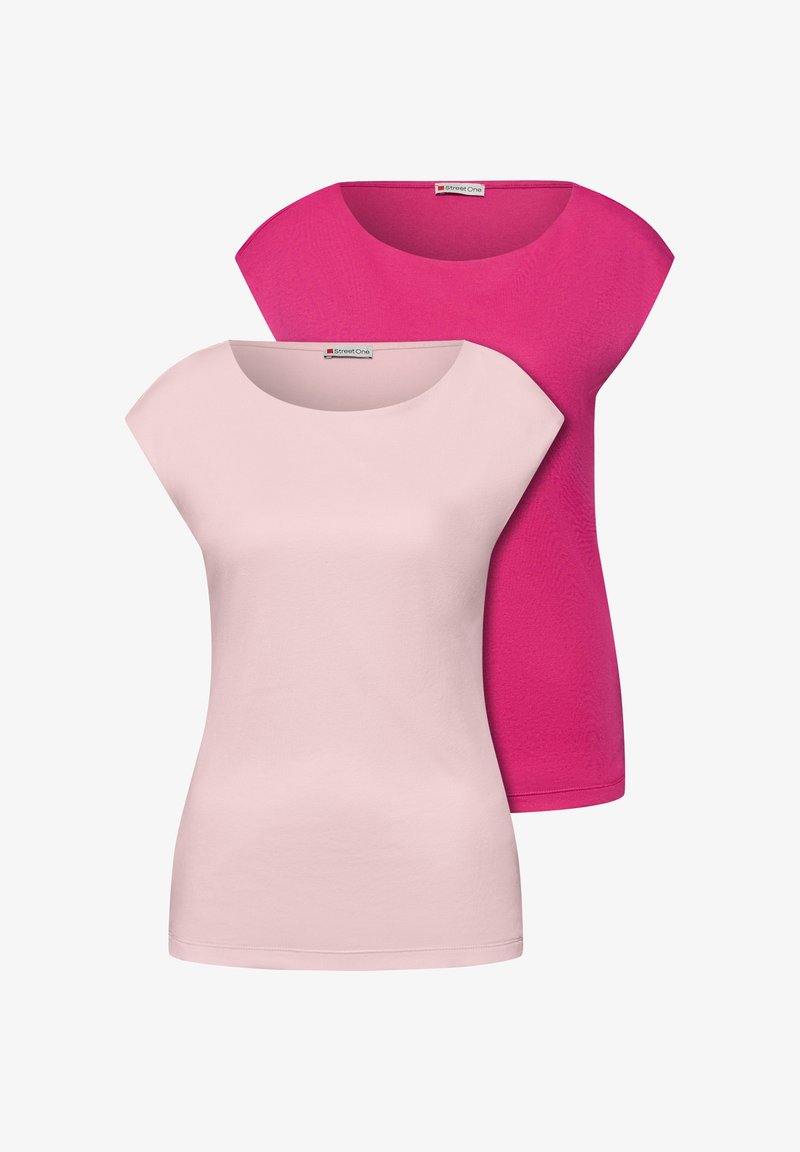 Pink Shis Street One BASIC SHIRTS IM 2ER-PACK - T-Shirt basic - pink/lightpink ...