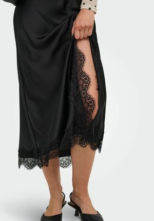 ONLY, SKIRT ONLMENUS SKIRT LONG SKIRT - Falda larga - black