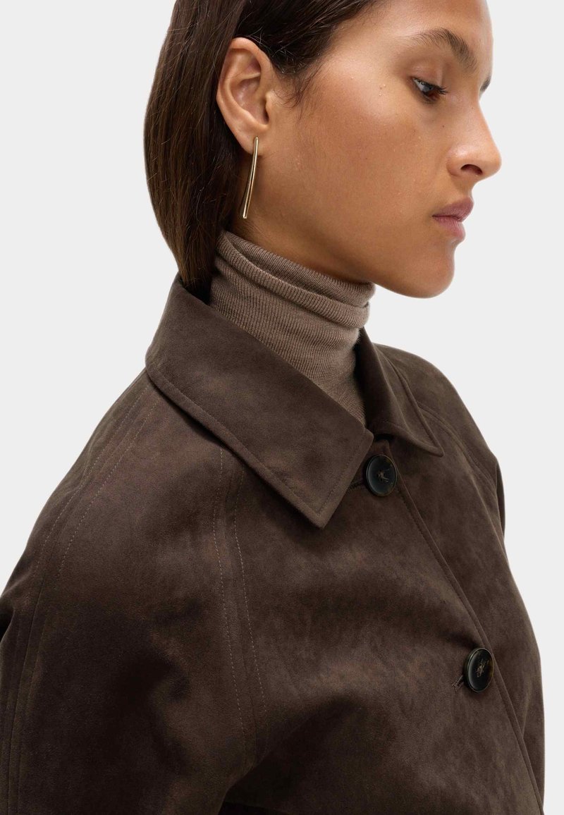 Veste En Cuir Daim Frye Pour Femme - Marron Chocolat - Taille M - Occasion Très Bon État