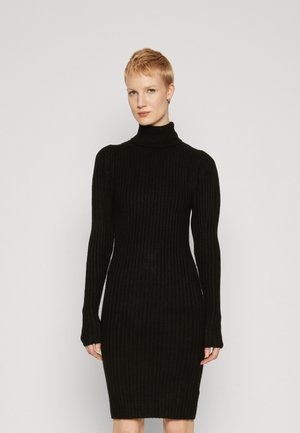 PUFF MINI SWEATER DRESS - Egyenes szabású ruha - true black