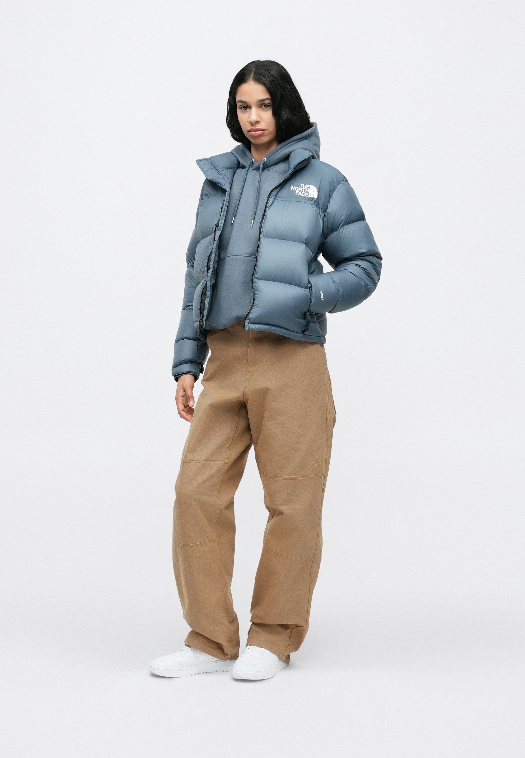 The North Face RETRO NUPTSE - Down jacket - granite grey/dark grey