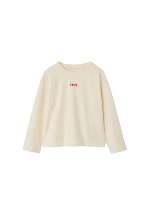 Vertbaudet, VERTBAUDET SHIRT MIT SCHRIFTZUG MÄDCHEN BASIC - Long sleeved top - wollweiß