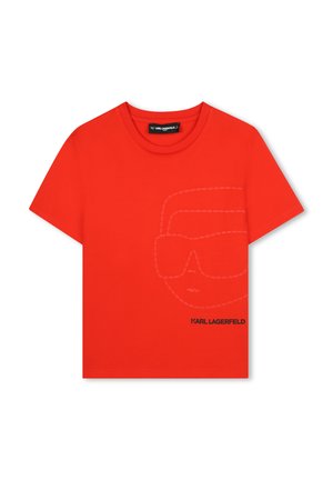 À MANCHES COURTES - Print T-shirt - rouge/orange