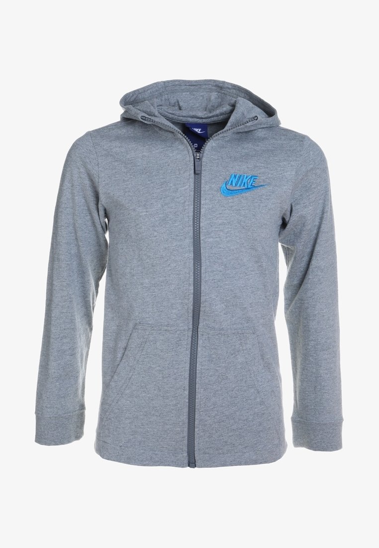 Nike Performance HOODIE - Träningsjacka - dark grey heather/equator blue