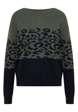 Cecil, LONG-SLEEVED JUMPER WITH JACQUARD PATTERN - Pullover - dried olive green