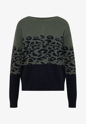 Cecil, LONG-SLEEVED JUMPER WITH JACQUARD PATTERN - Pullover - dried olive green