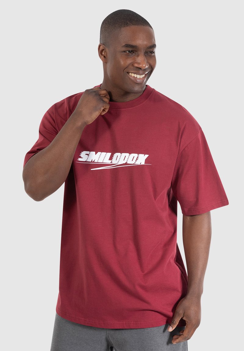 Smilodox BLAKE - Camiseta estampada - bordeaux