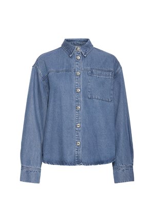 PULZ, PZDORI - Blúzka so zapínaním na gombíky - medium blue denim