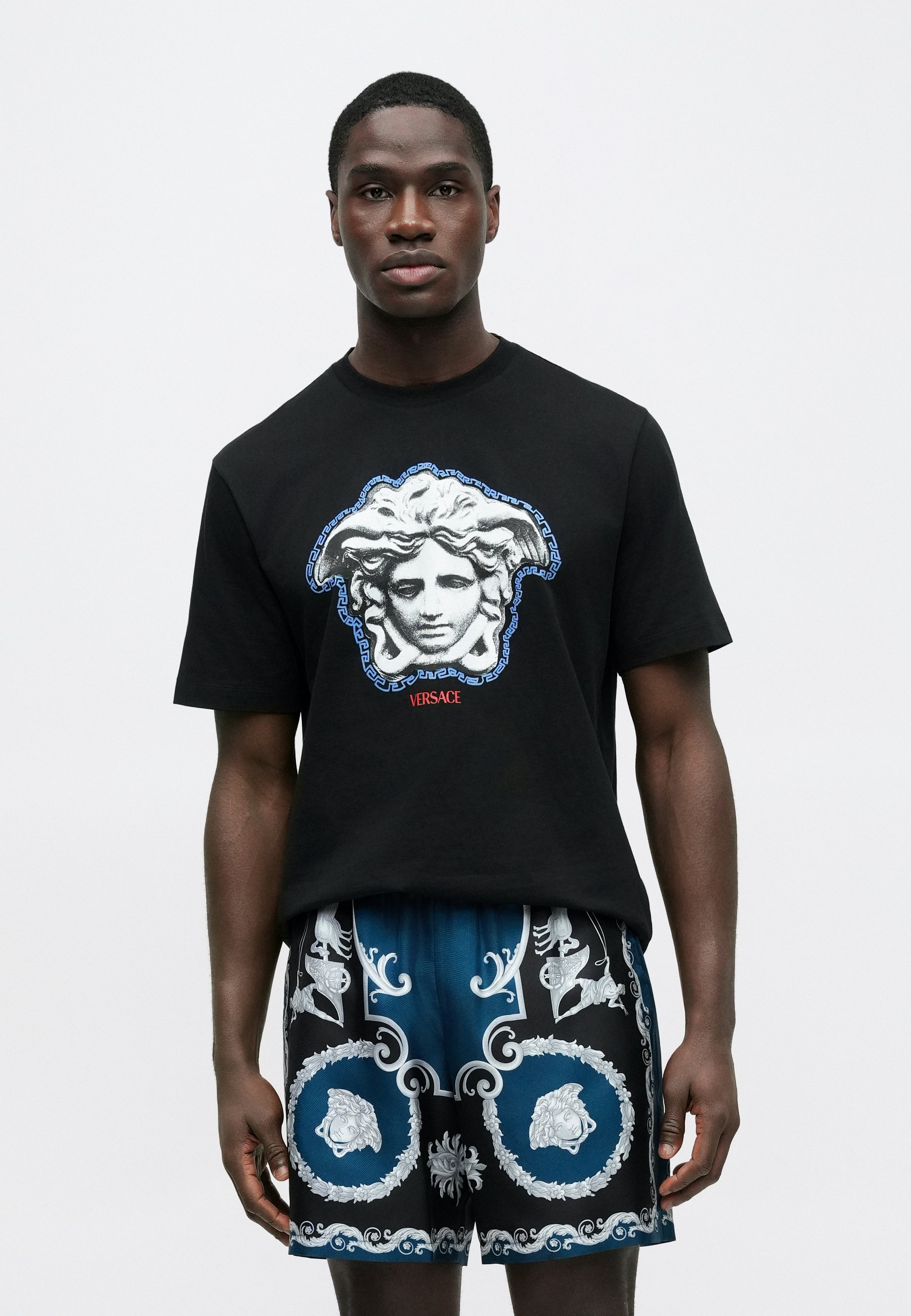 Versace GRECA MEDUSA PRINT - Print T-shirt - black - Zalando.ie