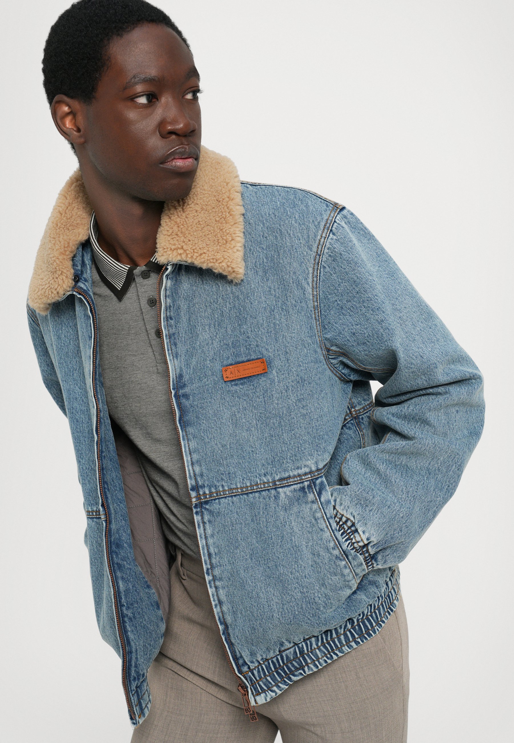 Armani Exchange BLOUSON JACKET - Denim jacket - light blue denim