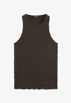 Massimo Dutti, TEXTURED HALTER TOP - Top - dark brown