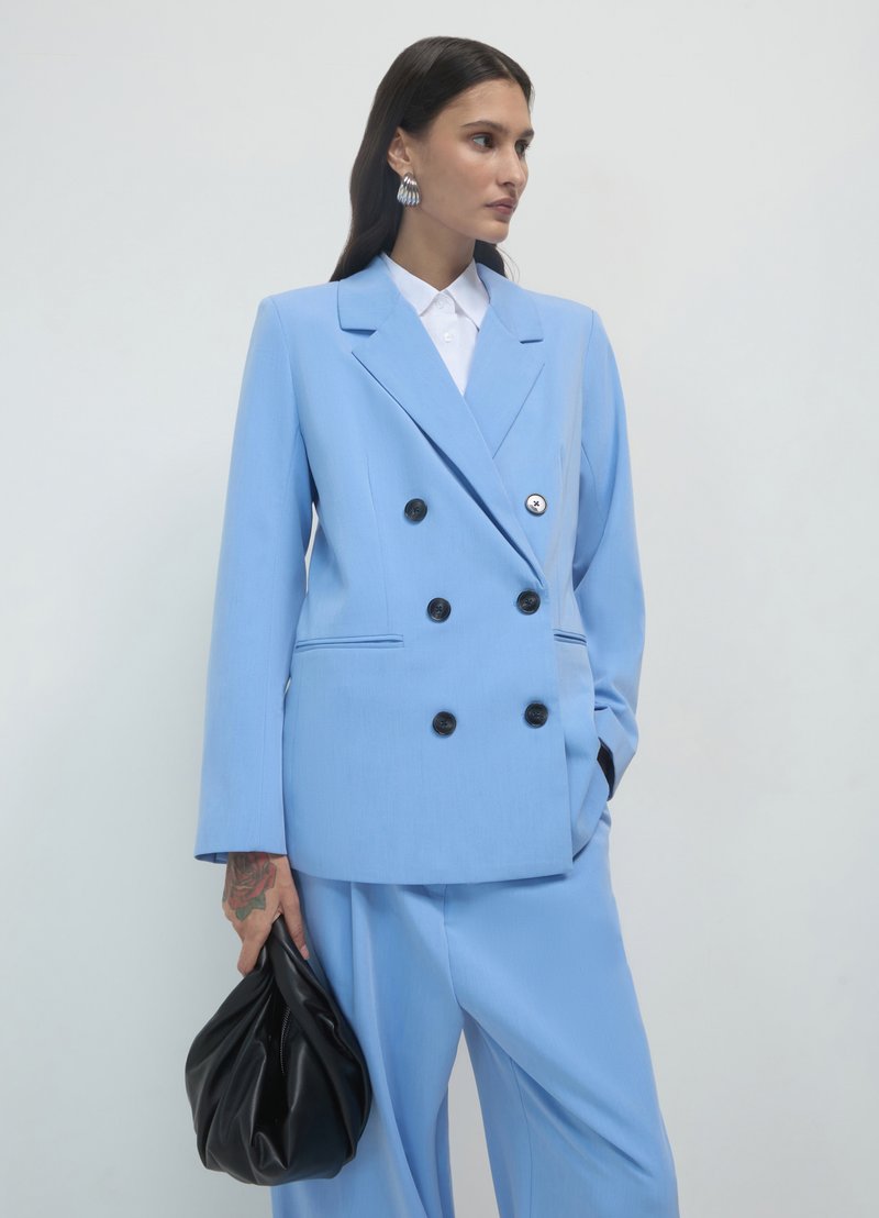 Calliope Blazer - celeste scuro melange