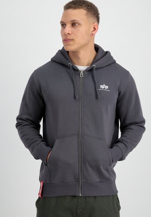 BASIC SMALL LOGO - Zip-up sweatshirt - vintage grey