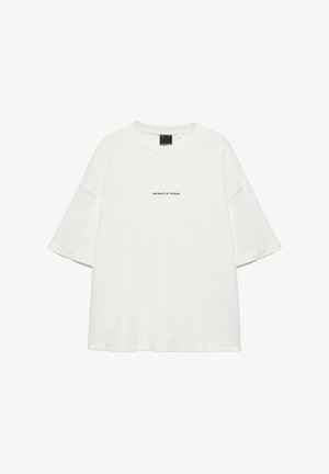 PULL&BEAR, PHOTOGRAPHIC INTERLOCK - T-SHIRT - T-shirt imprimé - off white