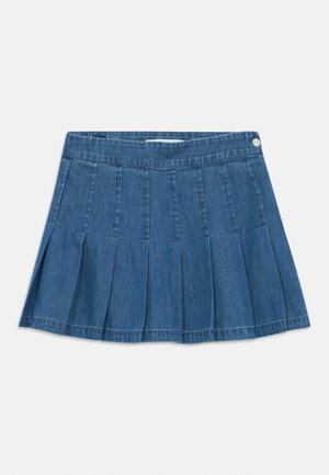 PLEATED DENIM MINI SKIRT - Τζιν φούστα - denim
