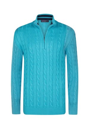 CABLE HALF ZIP - Jumper - light blue