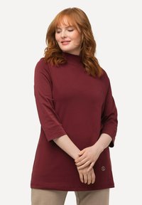 Ulla Popken CLASSIC STEHKRAGEN 3/4-ARM - Pitkähihainen paita - dark red