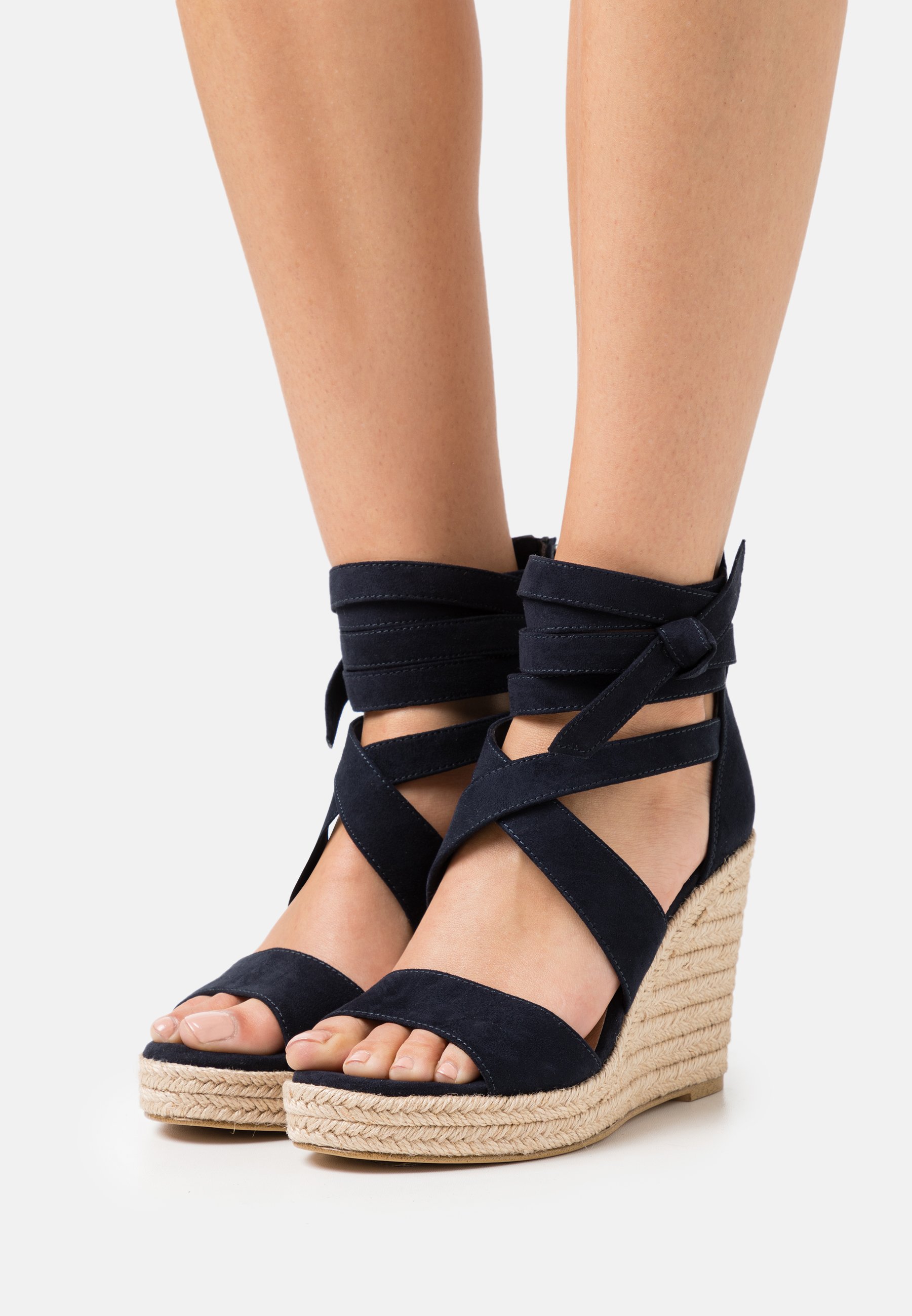 Tamaris Sandalen met plateauzool - navy/Donkerblauw - Zalando.nl