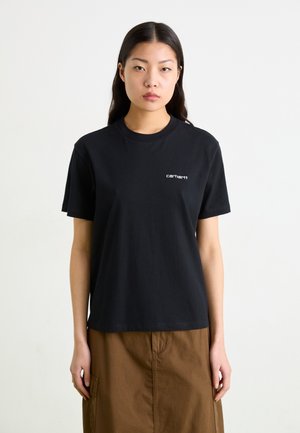 SCRIPT EMBROIDERY - T-shirt basic - black/white