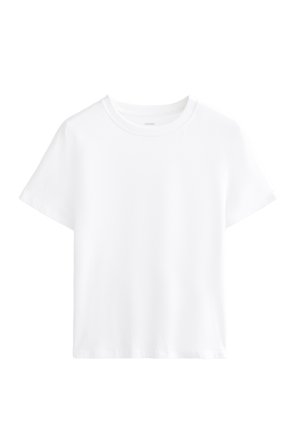 OYSHO SHORT-SLEEVED - Jednoduché tričko - white