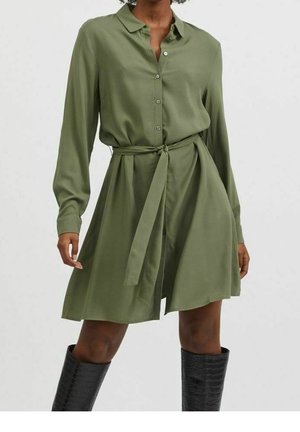 Skjortklänning - mottled dark green