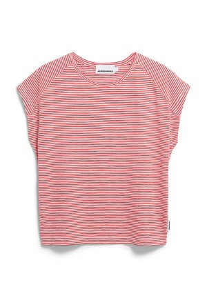 ARMEDANGELS OFELIAA LOVELY STRIPES - Print T-shirt - oatmilk coral blush