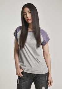 Urban Classics - CONTRAST RAGLAN - Apdrukāts T-krekls - grey/dustypurple Miniatūras attēls 1