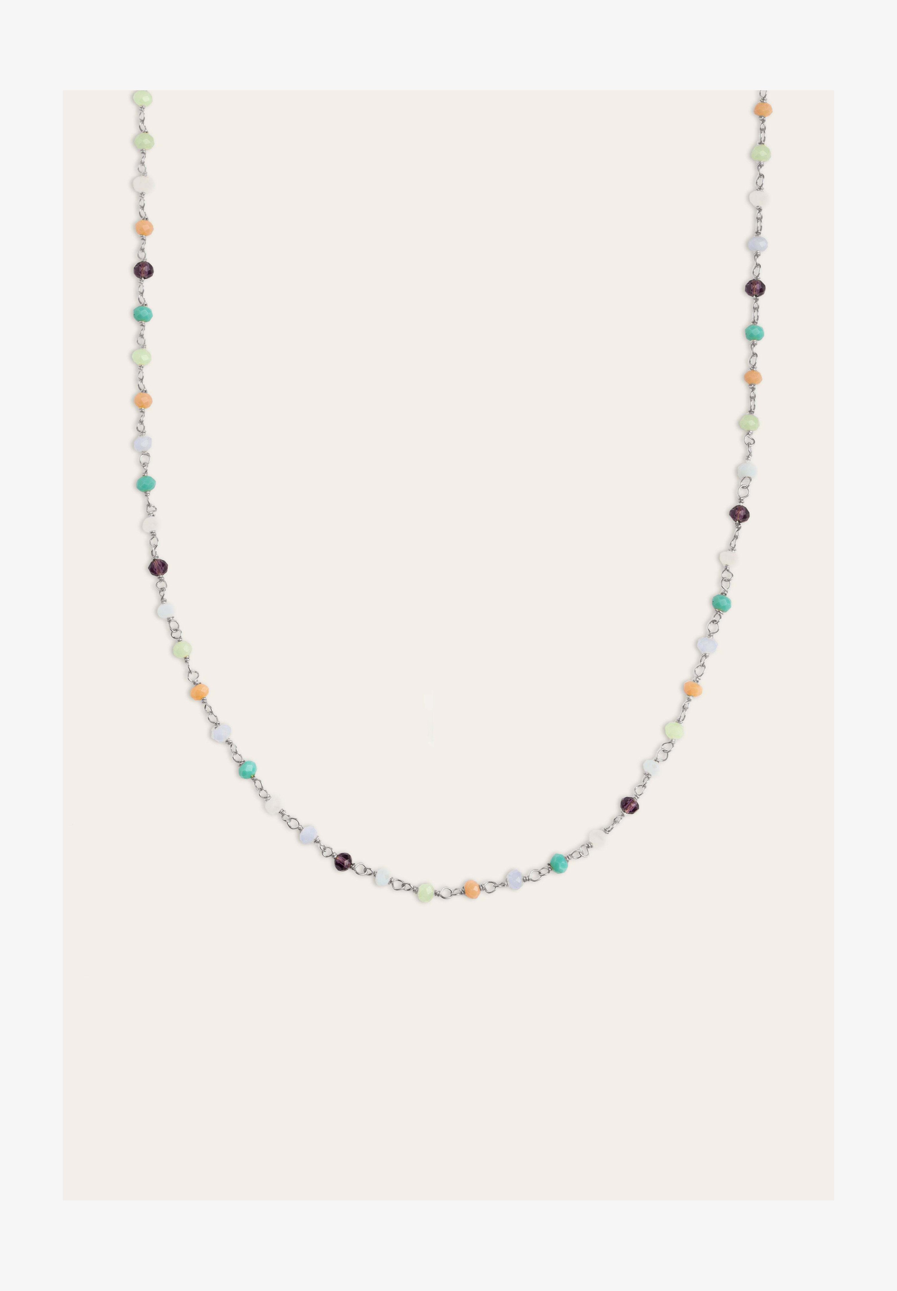 SINGULARU Collana Crystals Verde Acqua – Argento Placcato Oro 18K, Gioiello Donna Elegante Con Cristalli