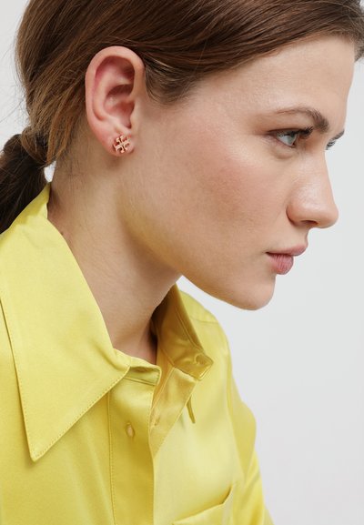 Tory Burch LOGO EARRING - Pendientes - rose gold-coloured