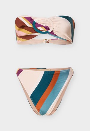 ORGANIC STRIPES HIGH LEG STRAPLESS  - Bikini - multi-coloured