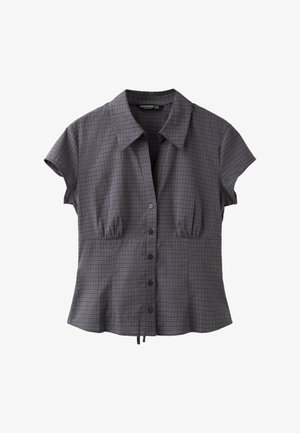 Stradivarius, SHORT SLEEVE UNDER-BUST SEAM SHIRT - Overhemdblouse - dark grey