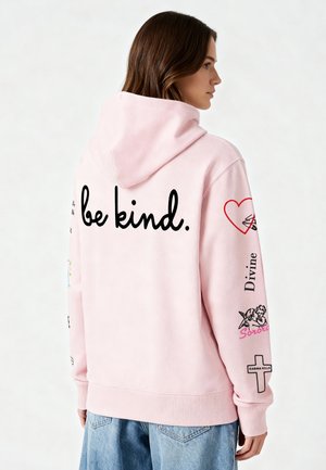 TATTOO BE KIND EMBROIDERY - Sweat zippé - pink