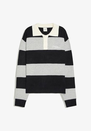 Bershka, STRIPED CONTRAST POLO COLLAR - SWEATER - Polo - royal blue
