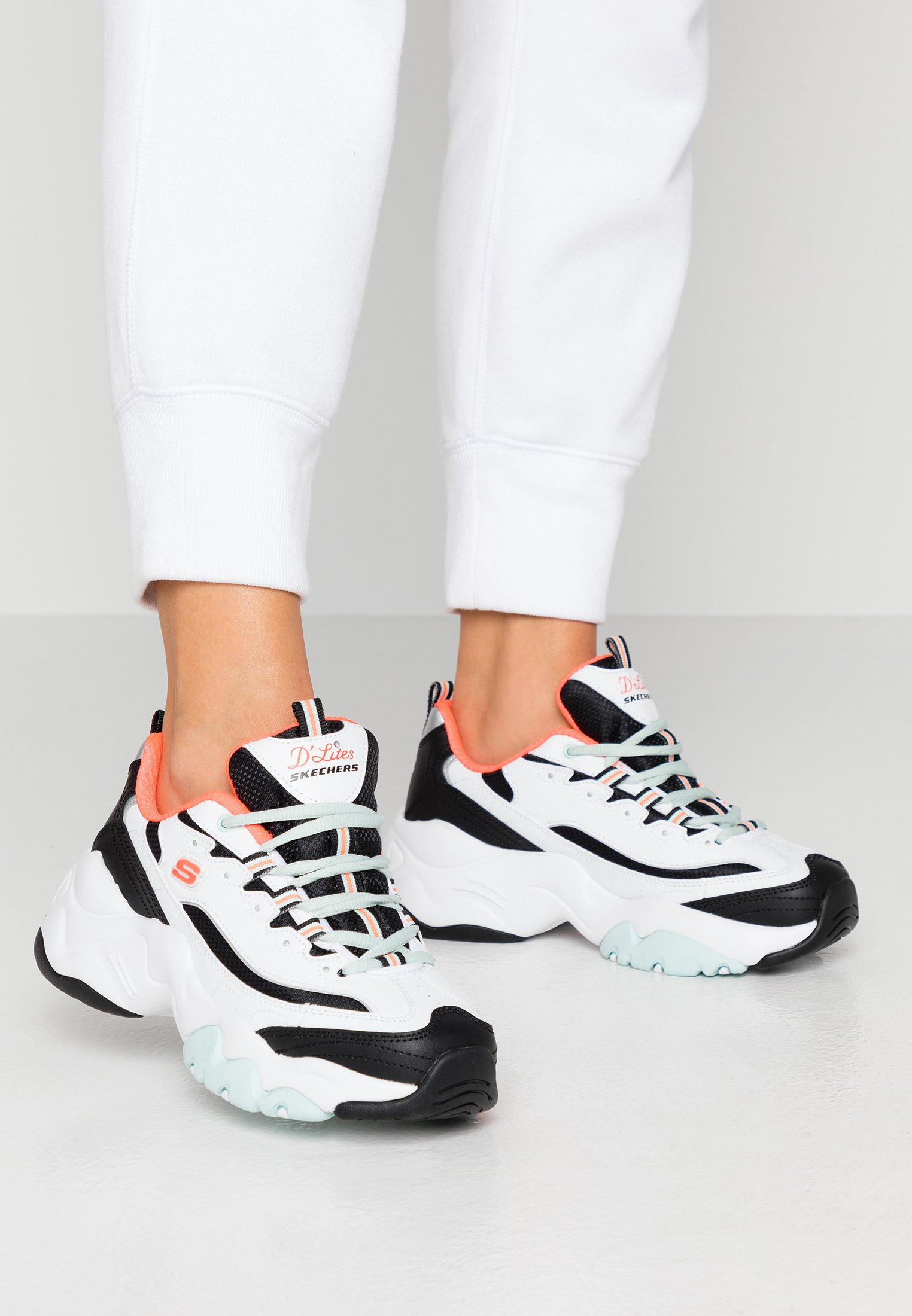 skechers d'lites orange