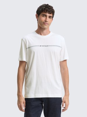 TOM TAILOR CREW NECK - Marškinėliai su spaudiniu - weiß