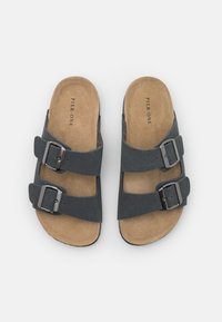 Pier One LEATHER UNISEX - Tofflor & inneskor - dark grey