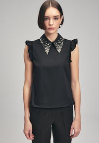 adL STONE COLLAR - Bluse - black