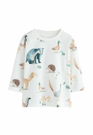 Next, REGULAR FIT - LONG SLEEVE ALL OVER PRINT T-SHIRT . - Long sleeved top - cream white woodland aminals