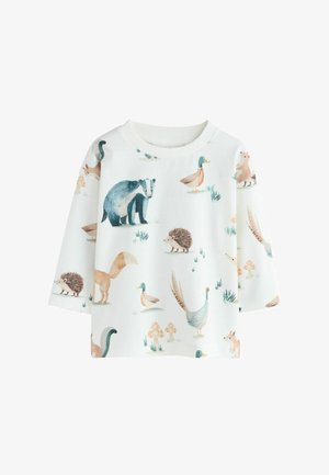 Next, REGULAR FIT - LONG SLEEVE ALL OVER PRINT T-SHIRT . - Langarmshirt - cream white woodland aminals