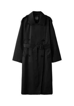 Stradivarius, LONG BASIC TRENCH COAT - Trench - black