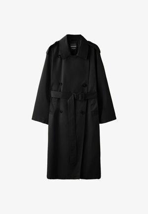 Stradivarius, LONG BASIC TRENCH COAT - Trench - black