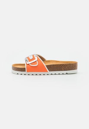 Slip-on sandaler - orange/weiß
