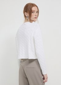 Calliope CROP TRECCE - Strickpullover - bianco