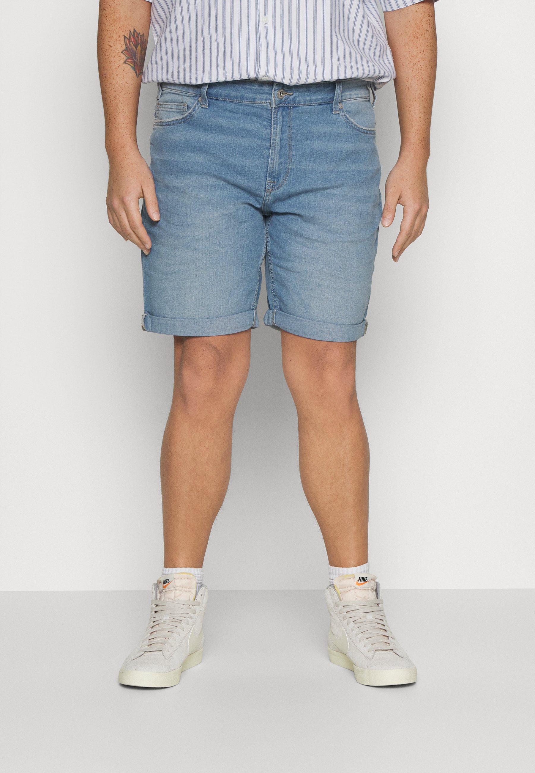 Only & Sons Pantaloncini In Jeans Uomo, Modello ONFIVE Baggy, Vestibilità Ampia, Lavaggio Acid Wash, Chiusura Con Zip