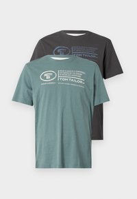 DOUBLEPACK T-SHIRTS - Nyomott mintás póló - deep bluish green