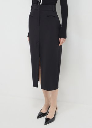 Calliope LONGUETTE CON SPACCO - Gonna a tubino - ultrablack