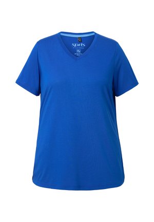 Ulla Popken, FUNKTIONS ANTIBAKTERIELL V-AUSSCHNITT HALBARM - T-shirt basic - denim blue