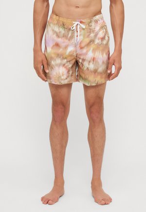 CALYPSO SWIRL TIE DYE PRINTED SWIM TRUNKS - Plavecké šortky  - orange